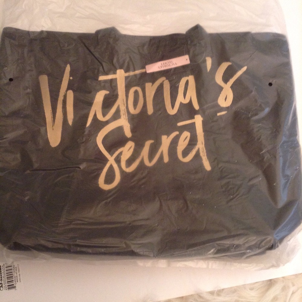 Victorias Secret Beach Cooler Tote Black Gold 2017